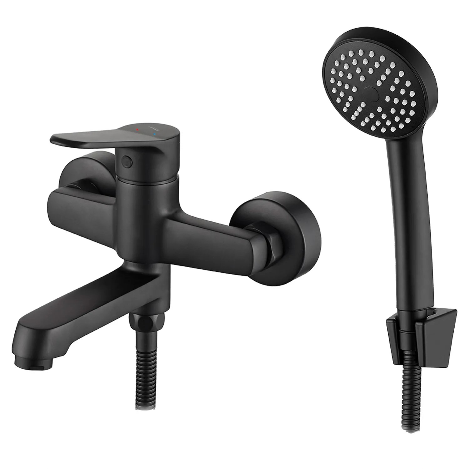 Kuchinox Bateria wannowa ścienna z zestawu natryskowego Atez czarna