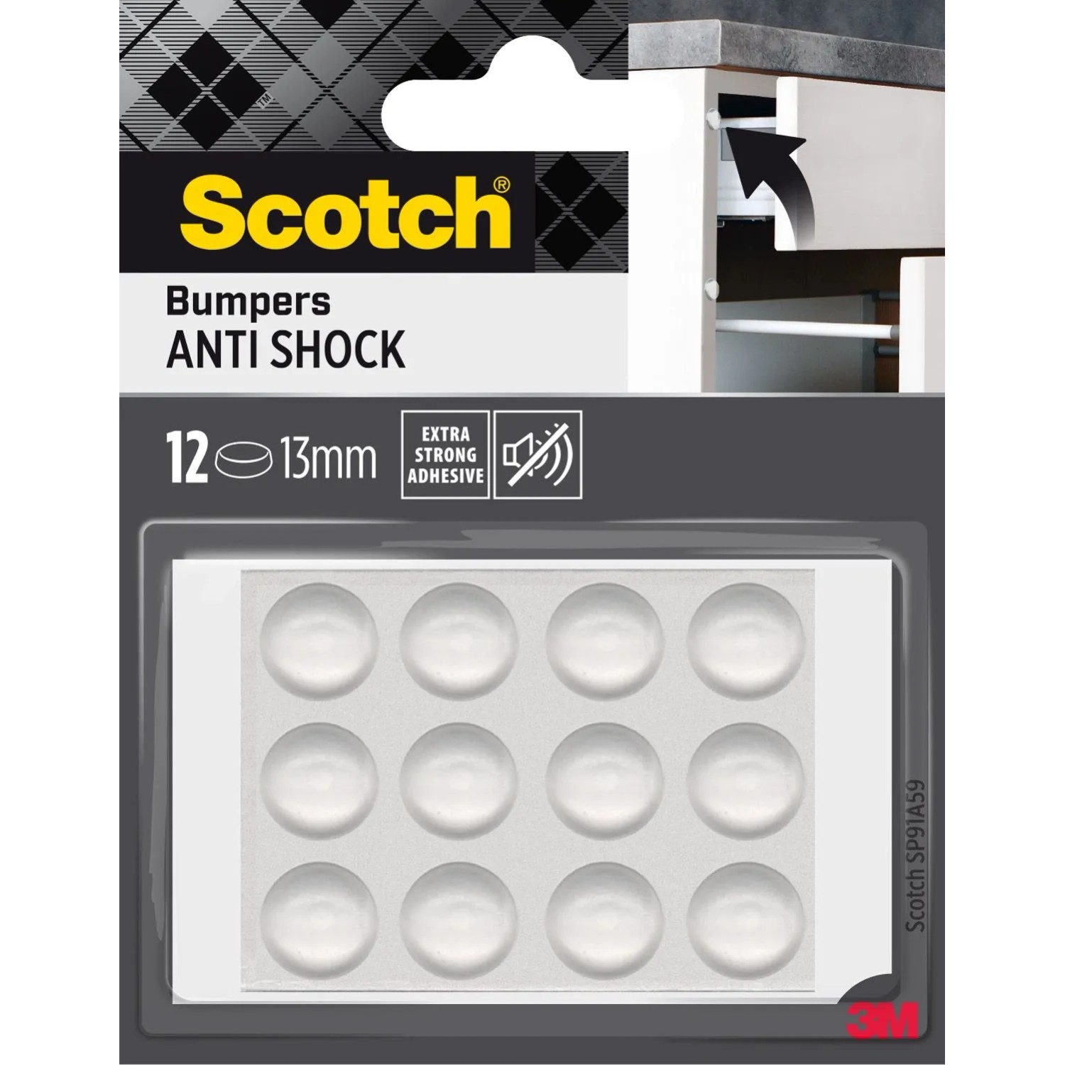 3M Scotch Odbojniki okrągłe samoprzylepne 13mm,12szt