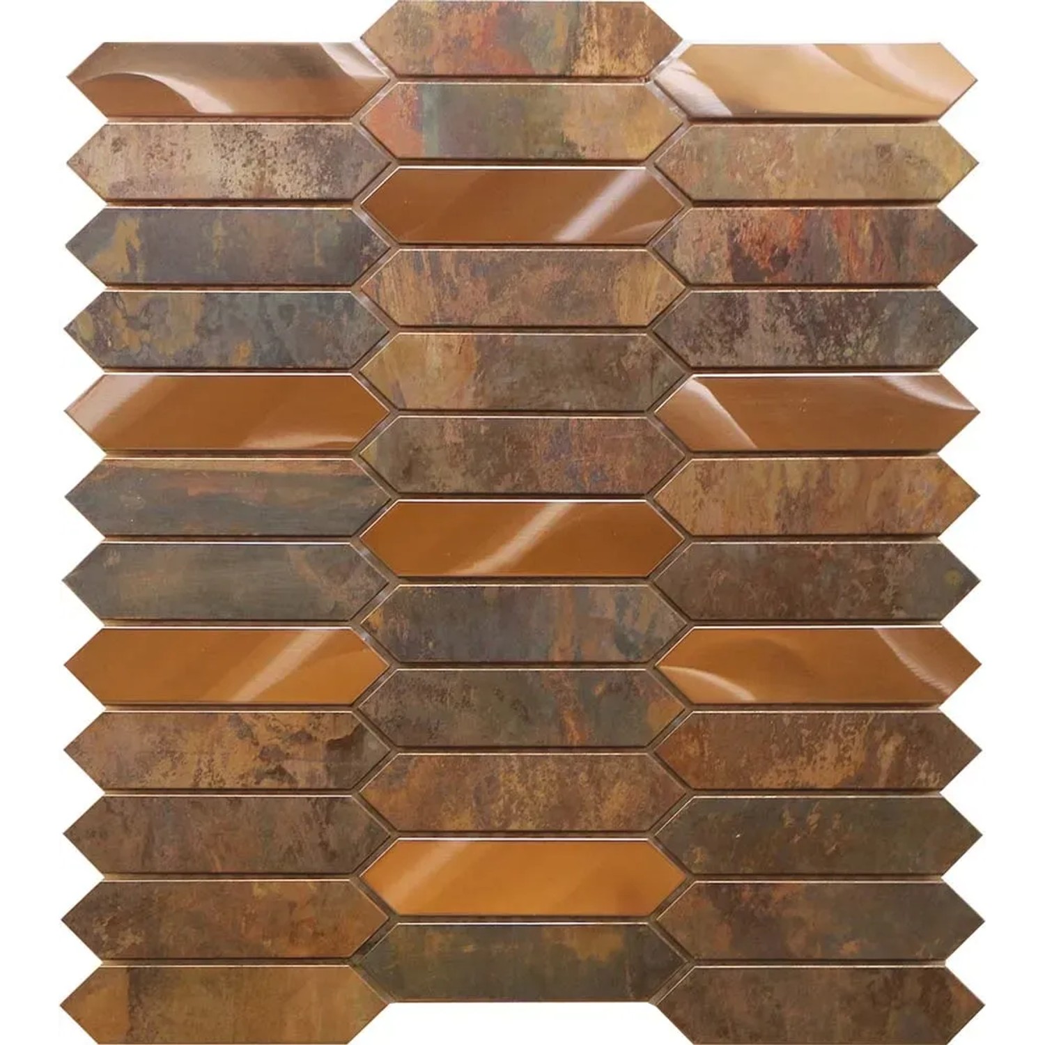 Mozaika ze stali nierdzewnej i miedzi miedziana 25,5 cm x 30 cm