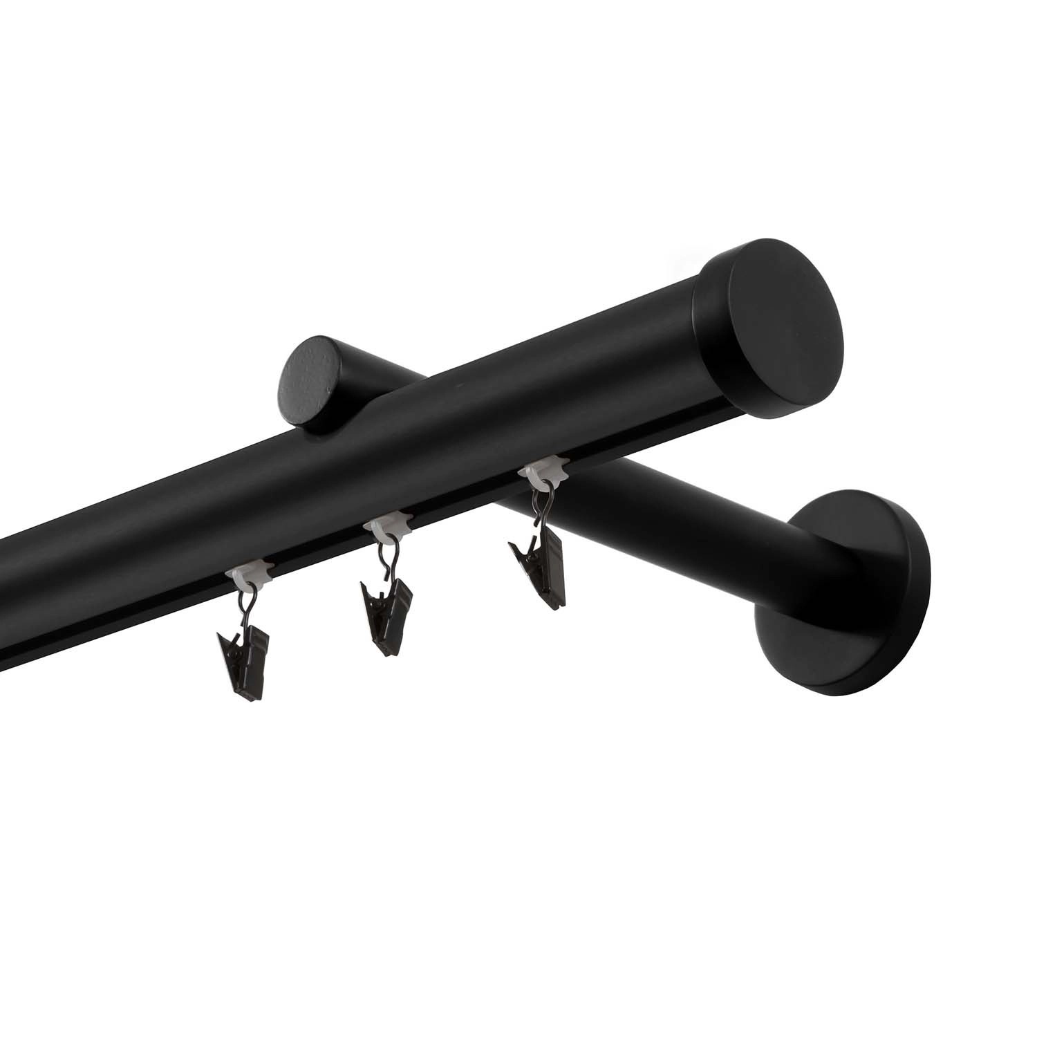 Santim Karnisz szynowy aluminiowy pojedynczy 200 cm fi 28mm czarny mat