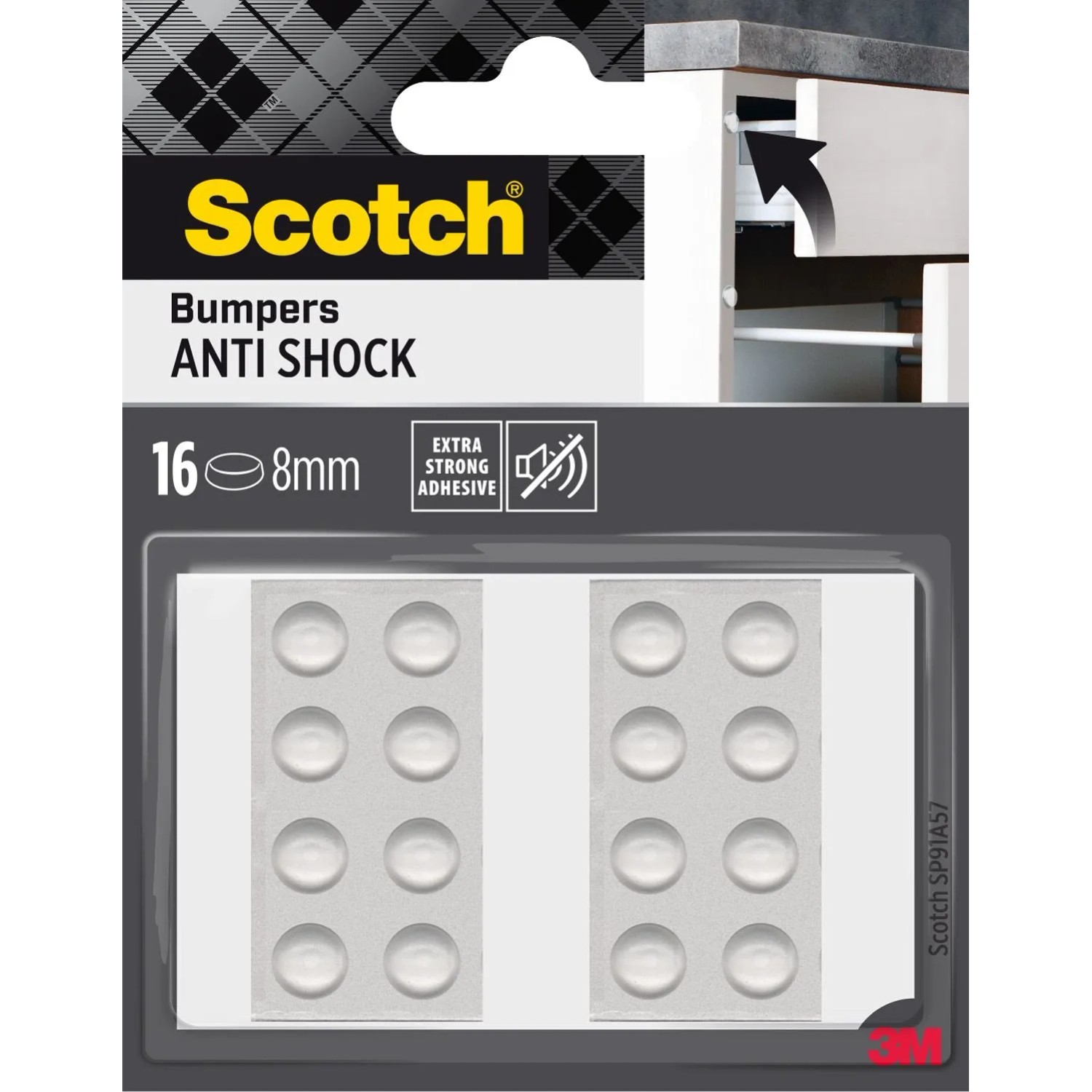 3M Scotch Odbojniki okrągłe samoprzylepne 8mm,16szt.