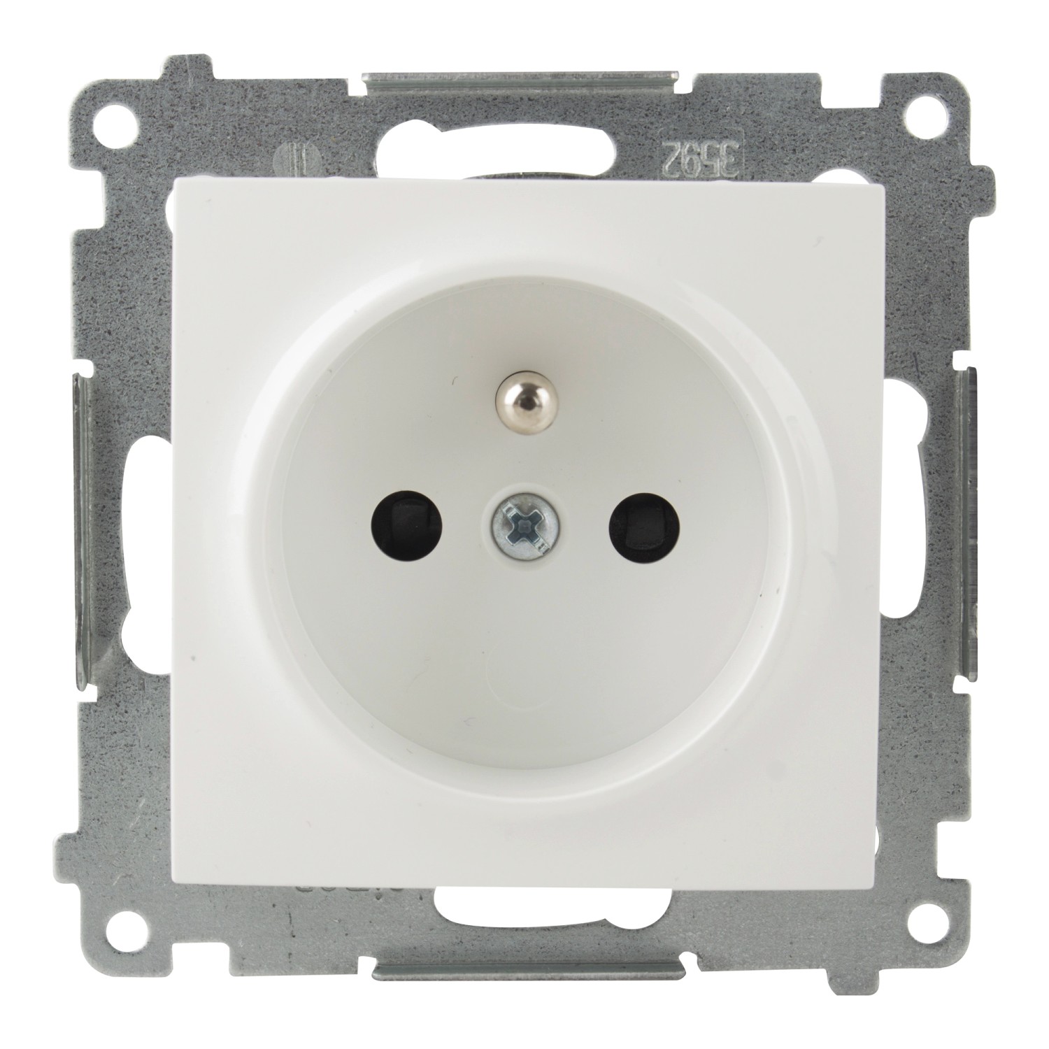 Simon Gniazdo Simon 54 2P+Z z przesłoną styków białe