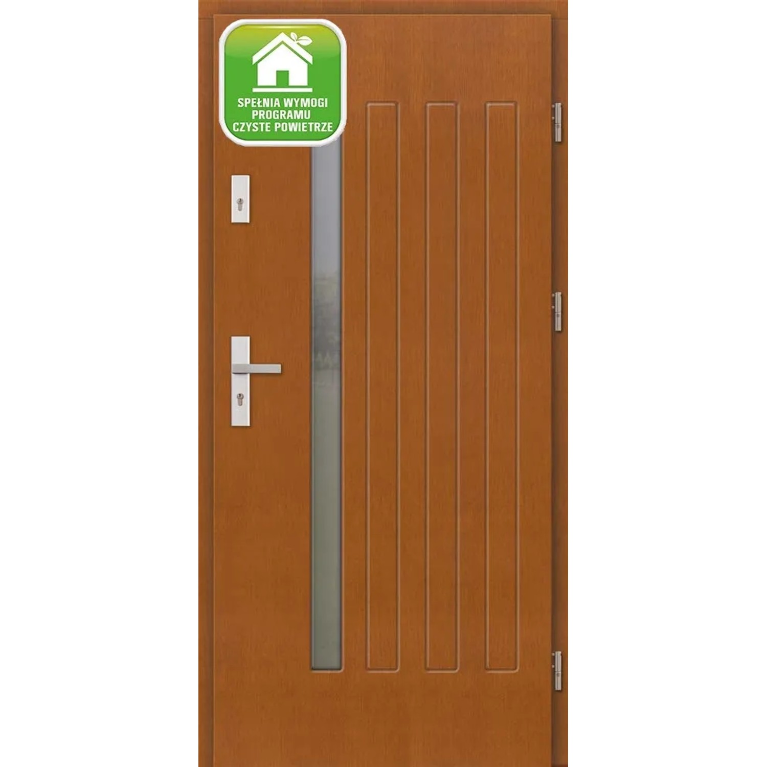 El Prema Drzwi zewnętrzne drewniane Plati złoty dąb 90P