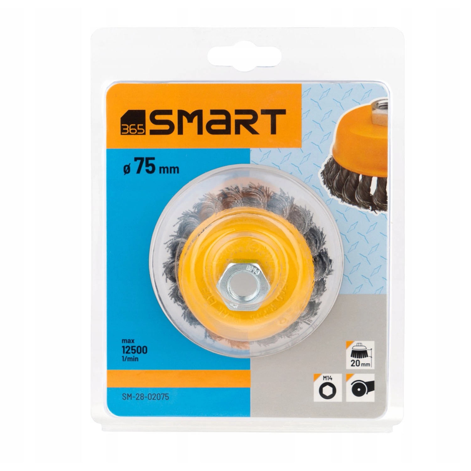 SMART365 Szczotka druciana garnkowa pleciona 75 mm