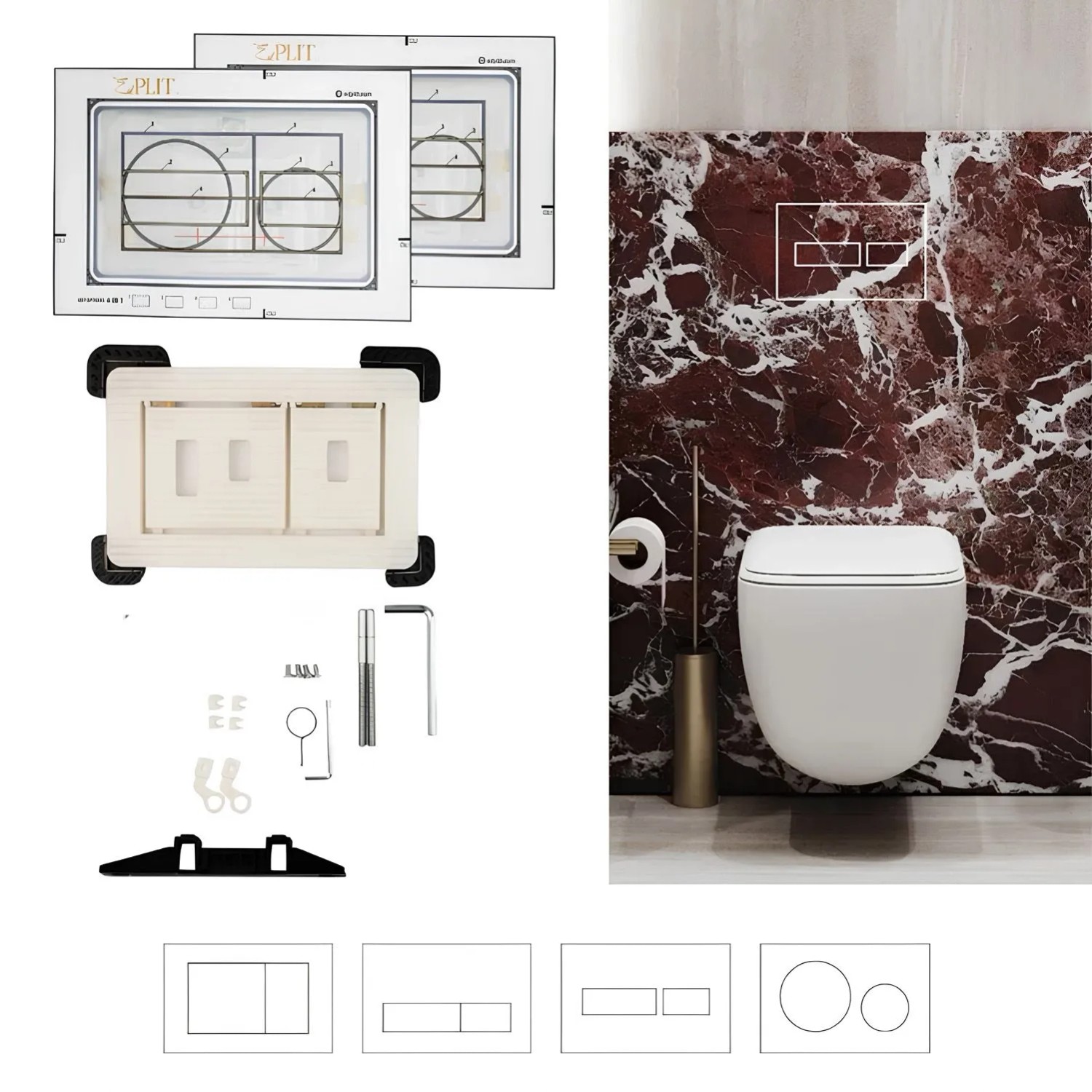 Przycisk WC ukryty Tece 22x30,5x4