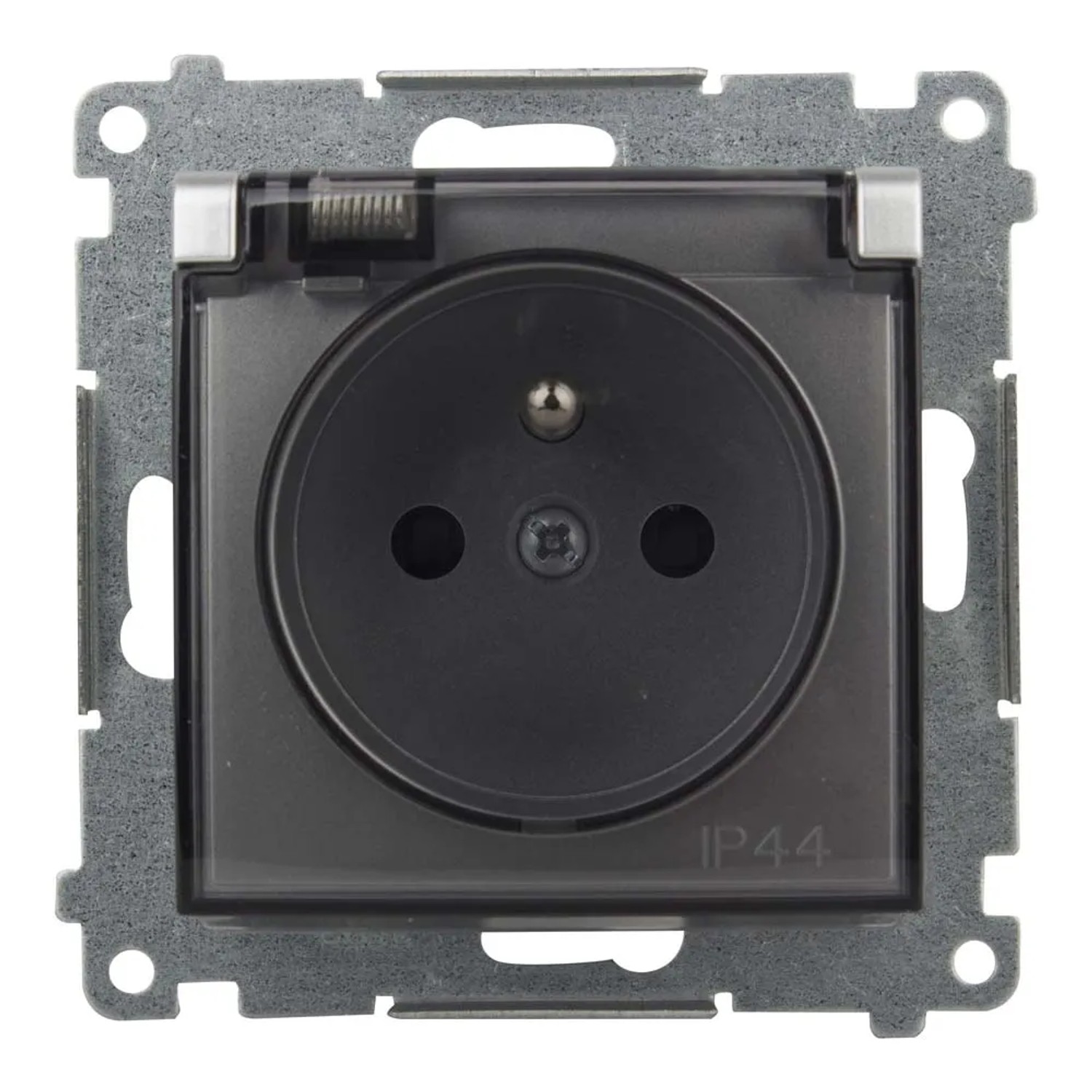 Simon Gniazdo Simon 54 2P+Z IP44 z przesłoną styków srebrne