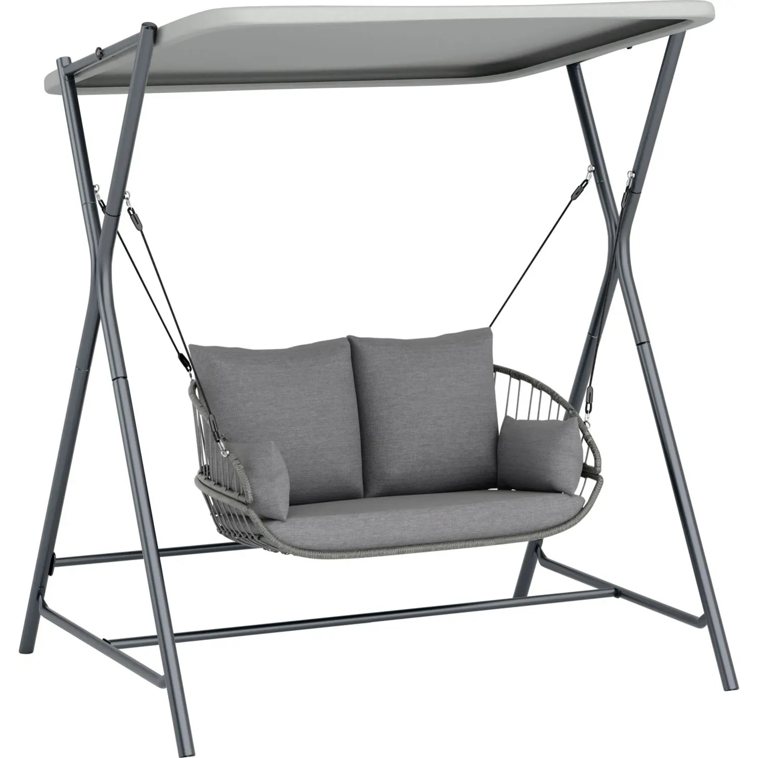 Huśtawka ogrodowa WINGDAM szara 2-osobowa