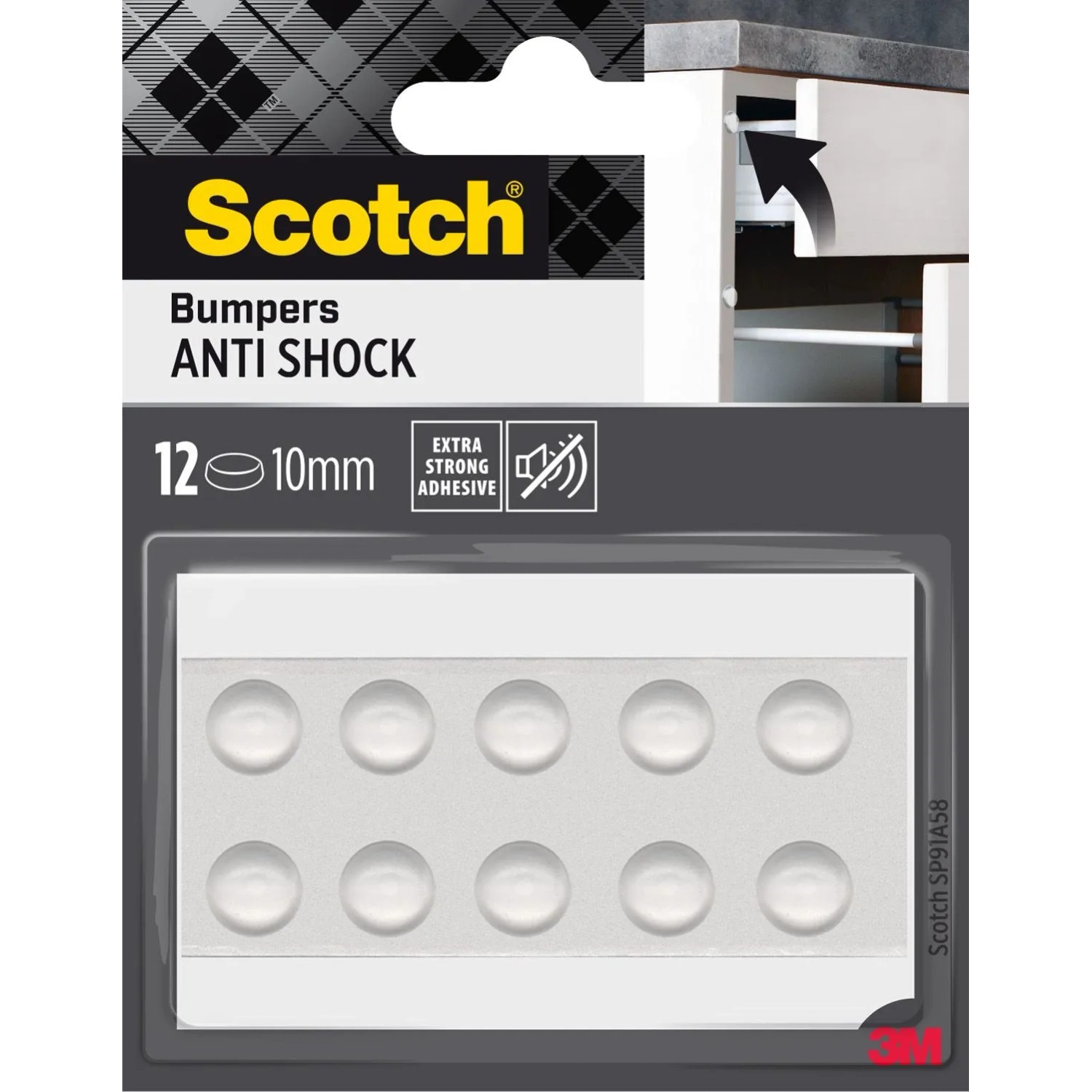 3M Scotch Odbojniki okrągłe samoprzylepne 10mm,10szt