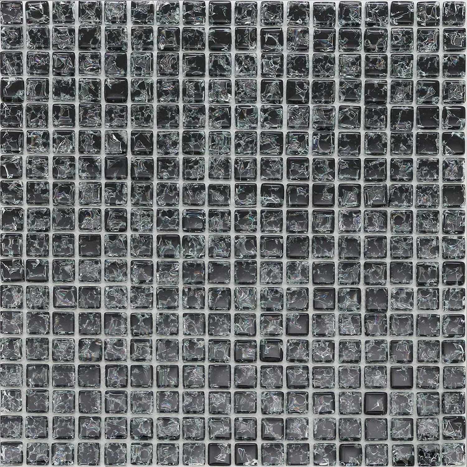 Mozaika szklana kruszona czarna 30 cm x 30 cm