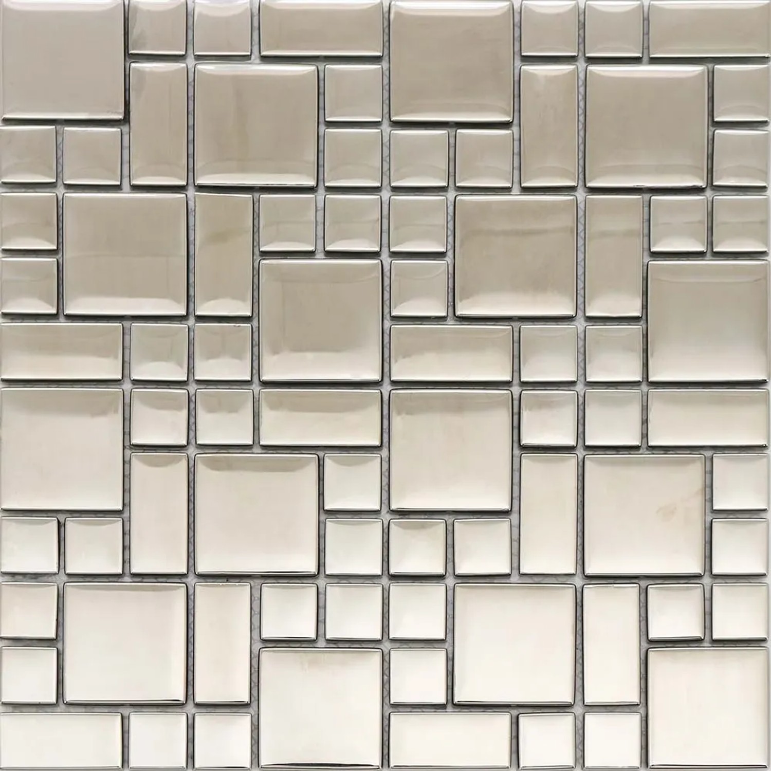 Mozaika szklana CRYSTAL srebrna mix 30 cm x 30 cm