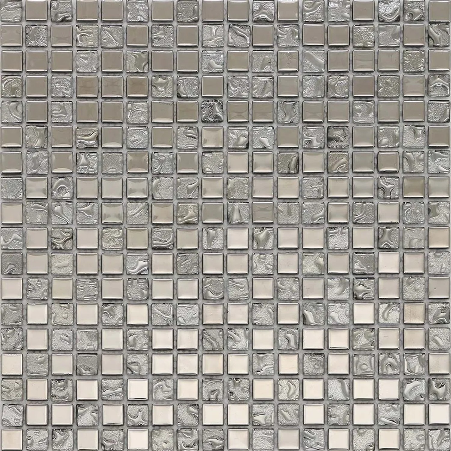 Mozaika szklana CRYSTAL srebrna 30 cm x 30 cm