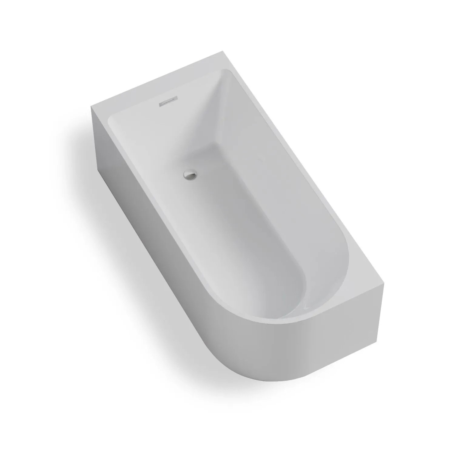 Wanna Pula Lewa 160 wolnostojąca przyścienna biała chrom 160 x 75