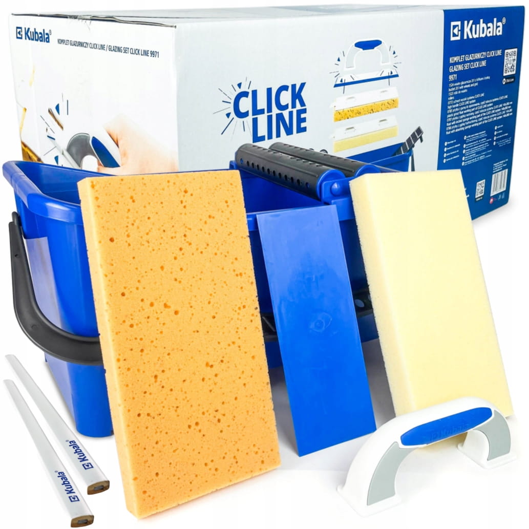 KUBALA KOMPLET ZESTAW WIADRO GLAZURNICZE DO FUGOWANIA SERIA CLICK LINE 9971