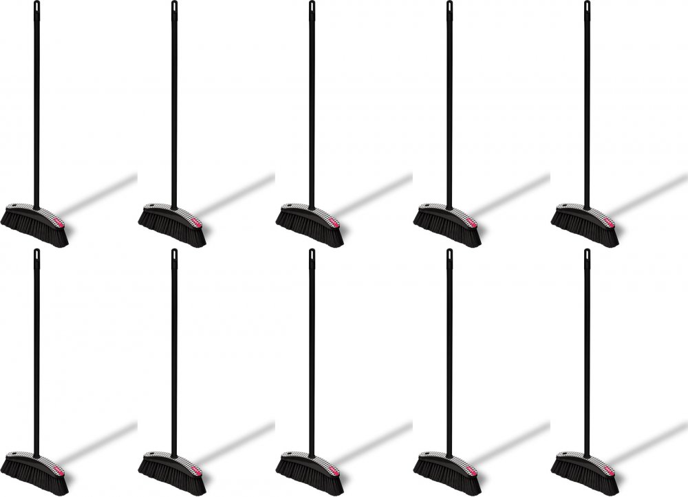 10x Miotła York Pepita, 120cm, czarny, kij+końcówka