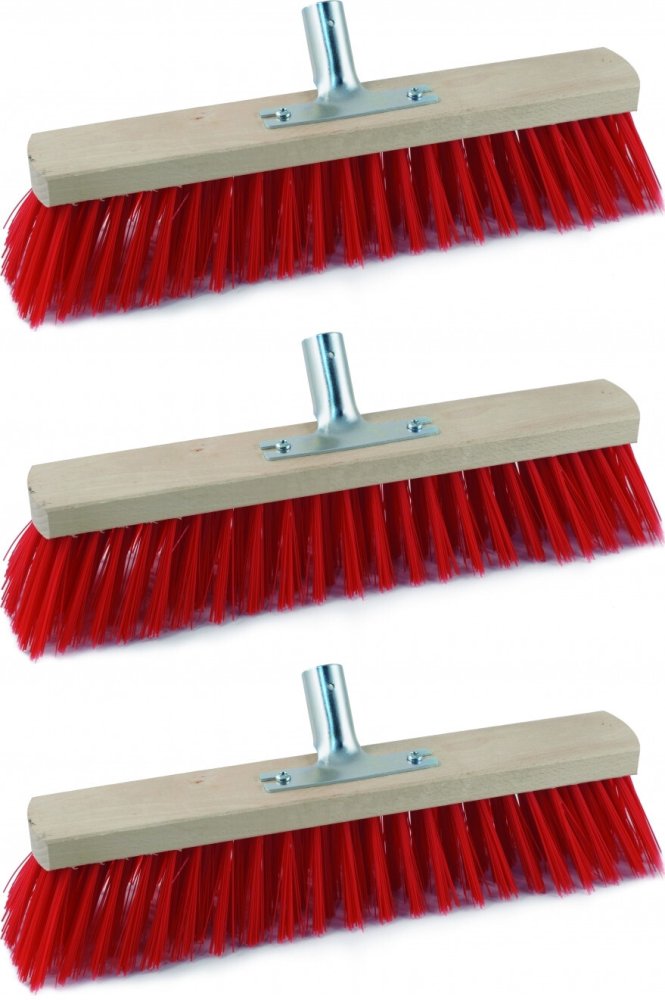 3x Miotła z metalowym uchwytem Fabryka Szczotek i Mioteł 400 EST, 40cm, czerwony, końcówka