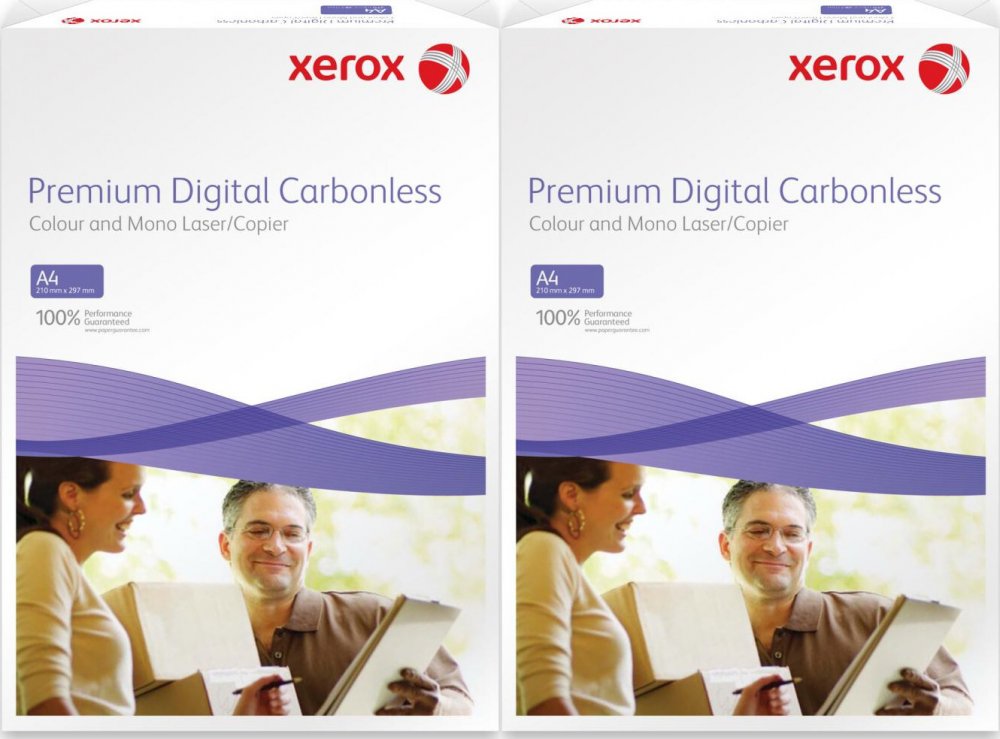 2x Papier samokopiujący do kopiarki/drukarki laserowej Xerox Carbonless 1+2, A4, 80g/m2, 501 arkuszy