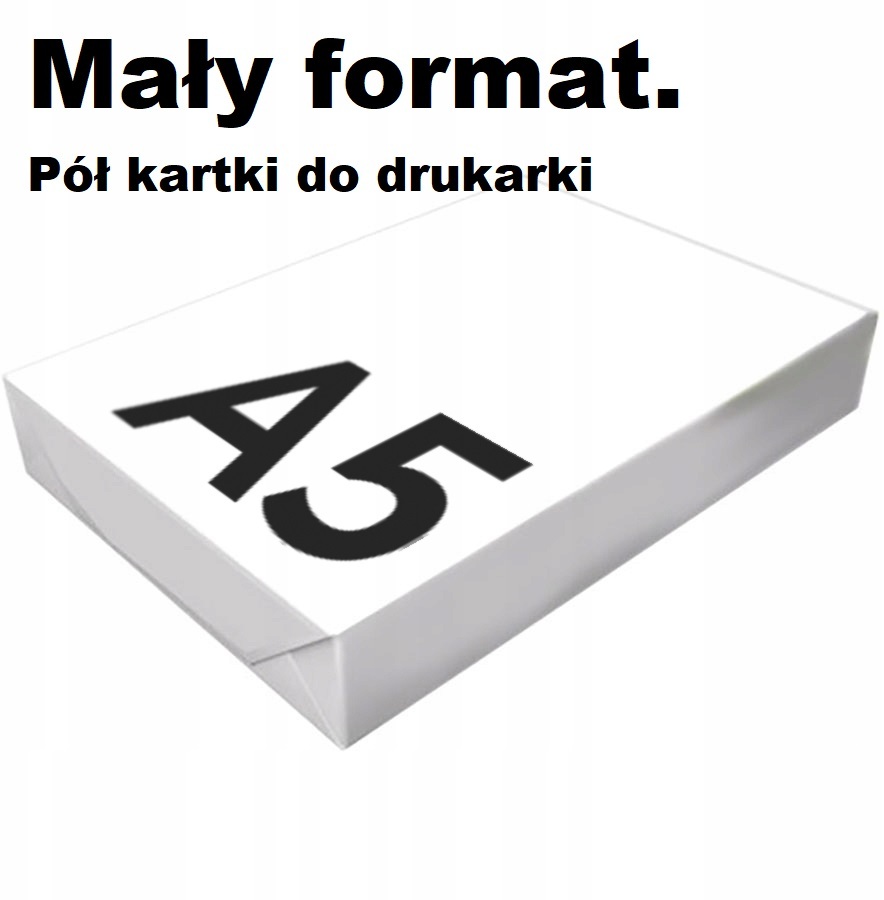 Papier ksero A5 (1/2 kartki do drukarki), 80g/m2, 500 arkuszy, biały