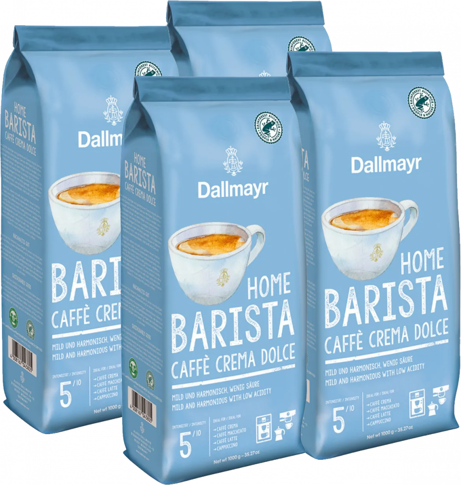 4x Kawa ziarnista Dallmayr Home Barista Crema Dolce, 1kg