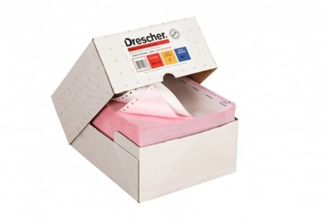 Papier do drukarki igłowej (składanka) Drescher Polska Sp. z o.o., 240mm x 6", 1+1, z nadrukiem