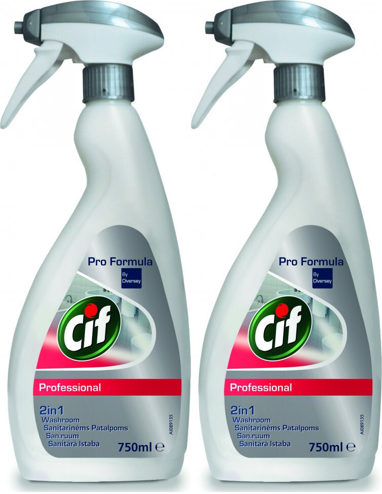 2x Płyn do łazienek Cif Professional Washroom 2in1, 0.75l