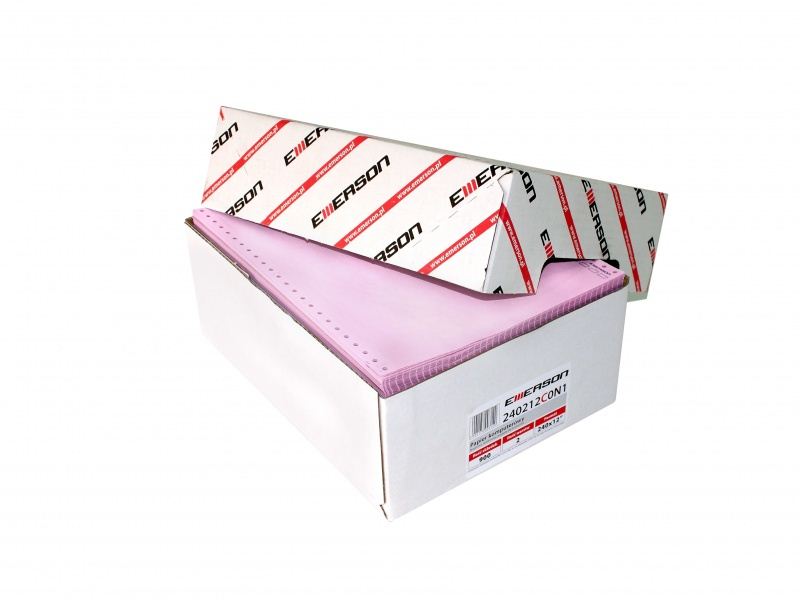 Papier do drukarki igłowej (składanka) Emerson, 240mm x 12'', 1+1, z nadrukiem