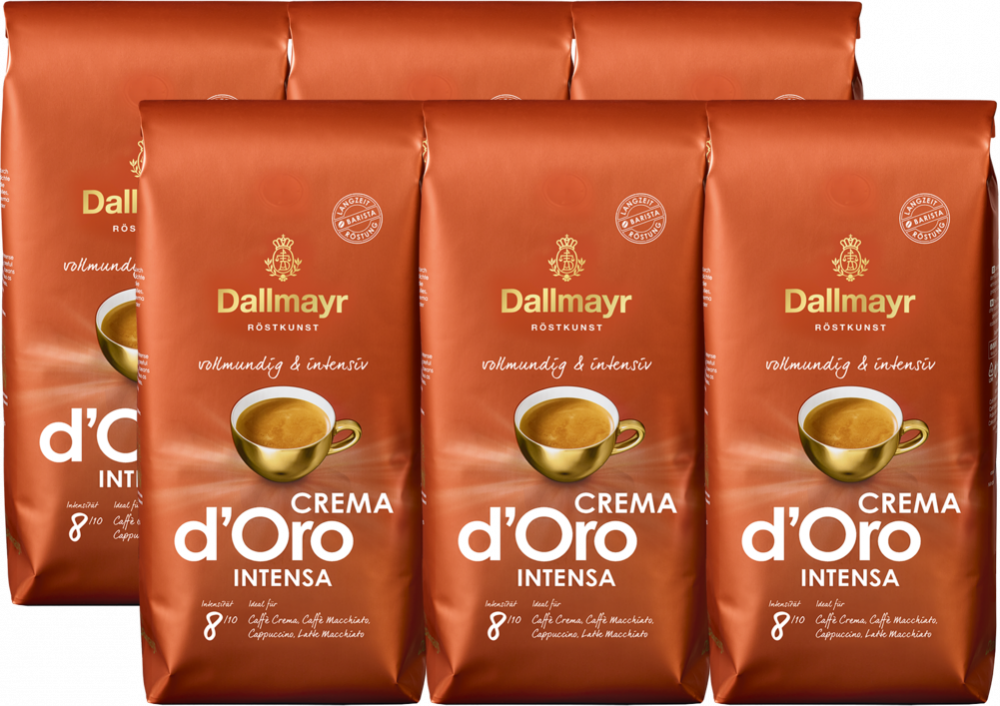 6x Kawa ziarnista Dallmayr Crema d'Oro Intensa, 1kg