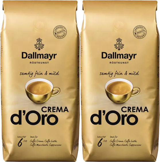 2x kawa ziarnista Dallmayr Crema d'Oro, 1kg