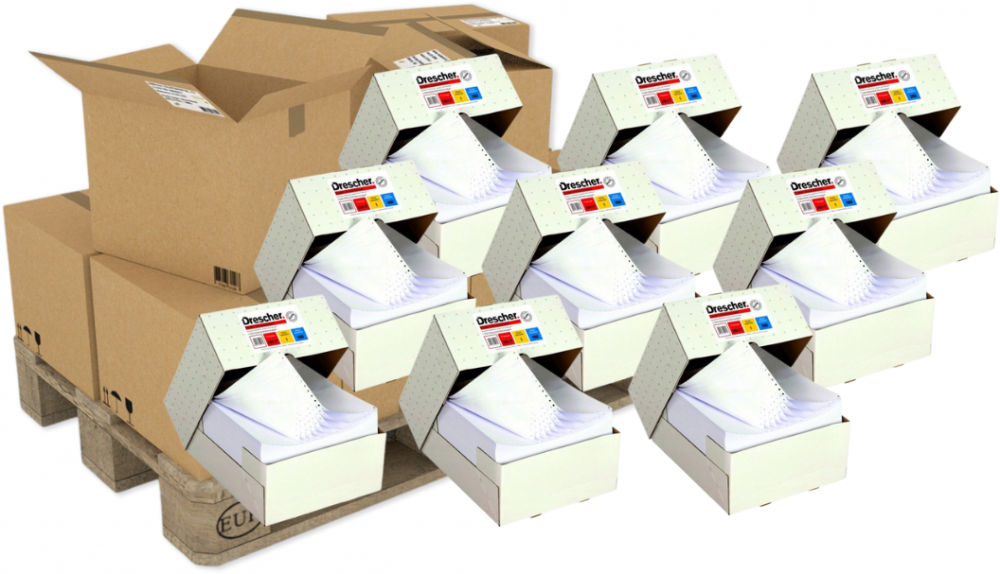 60x Papier samokopiujący do drukarki igłowej (składanka) Drescher Polska Sp. z o.o., 240mmx12", 1+1 z nadrukiem