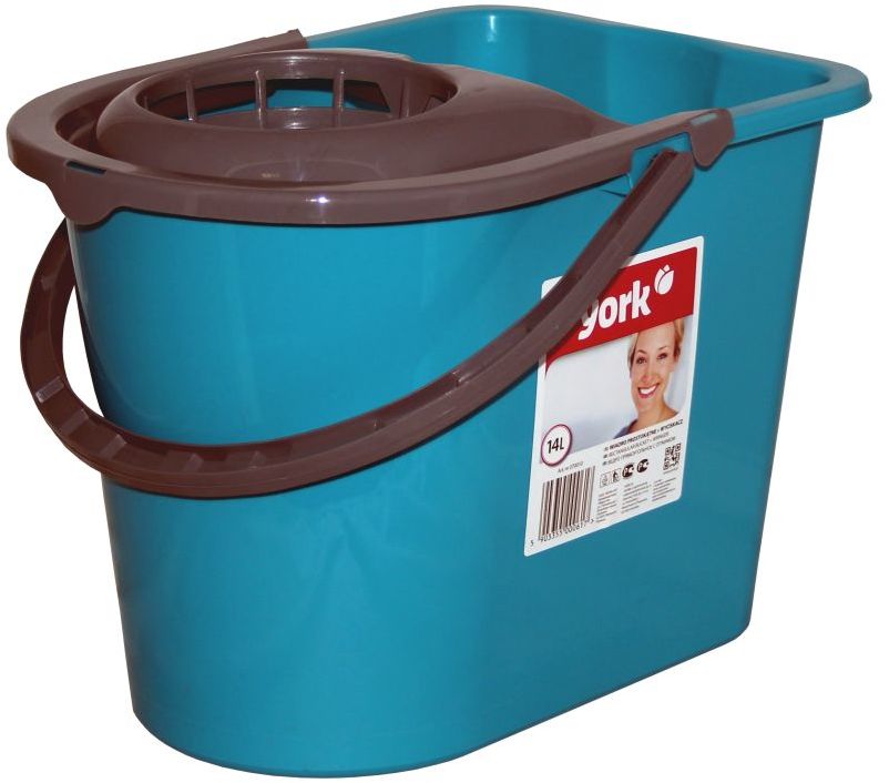 Wiadro prostokątne z wyciskarką York, 14 l, mix kolorów