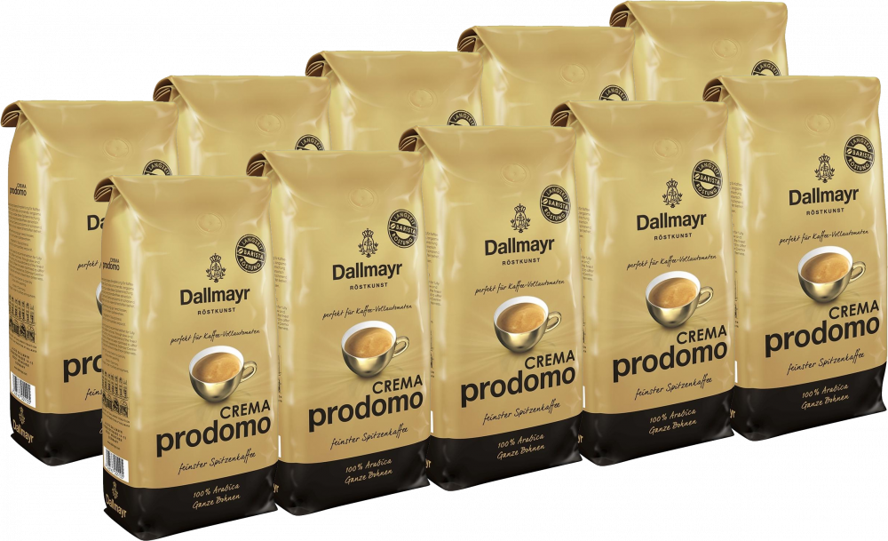 10x Kawa ziarnista Dallmayr Crema Prodomo, 1kg