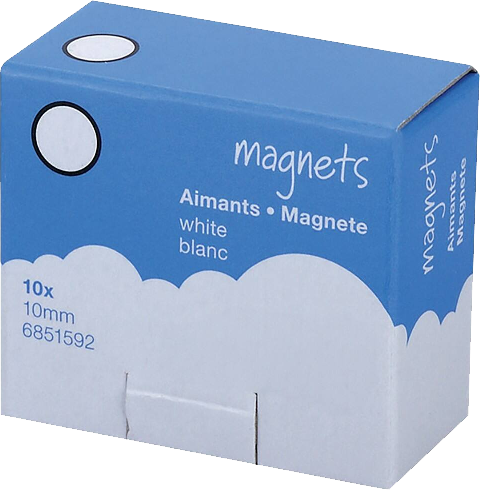 Magnesy Viking, 10mm, 10 sztuk, biały