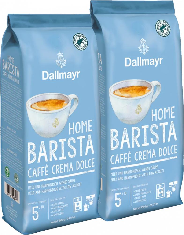 2x Kawa ziarnista Dallmayr Home Barista Crema Dolce, 1kg
