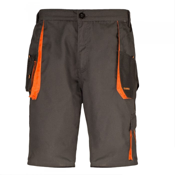 Spodnie robocze Art-Mas Classic, krótkie, gramatura 270g, rozmiar 54, szaro-pomarańczowy