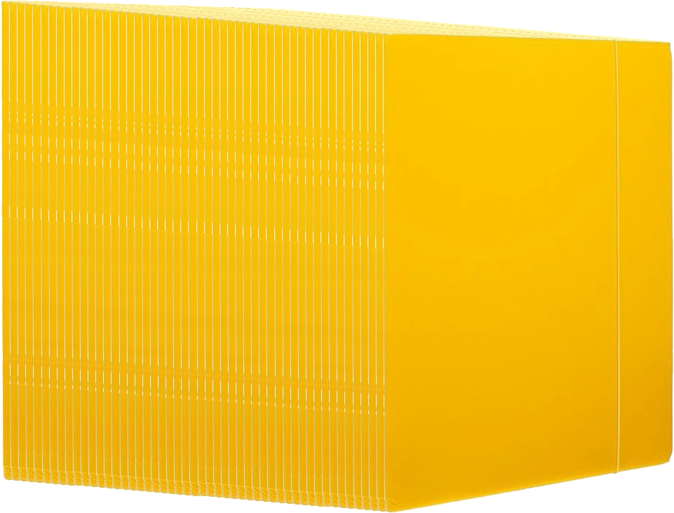 50x Teczka z gumką Barbara, A4, klejona, lakierowana, żółty