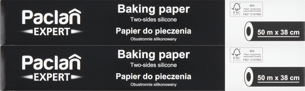 2x Papier do pieczenia, 38cm x 50m, brązowy