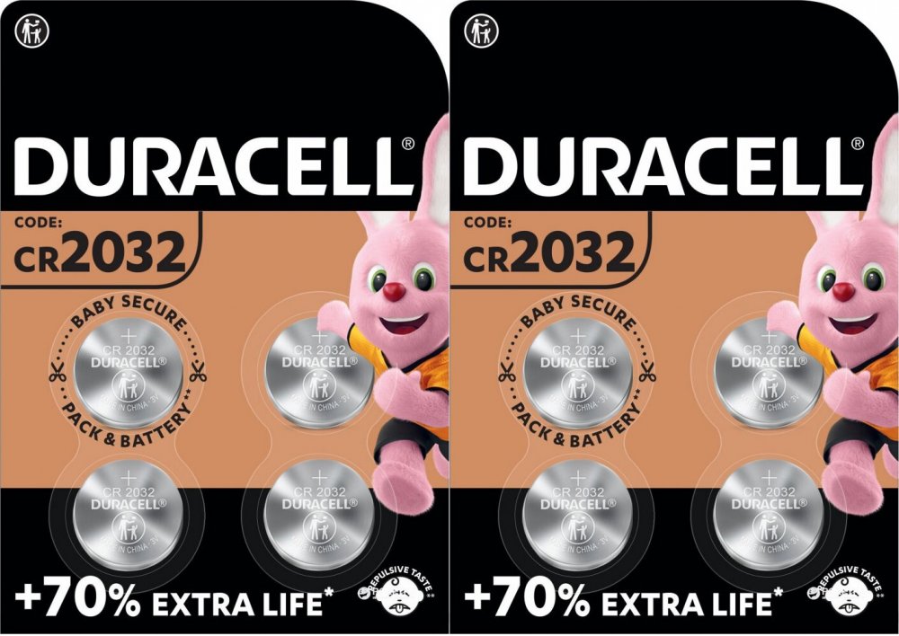 2x Bateria litowa Duracell, CR2032, 4 sztuki