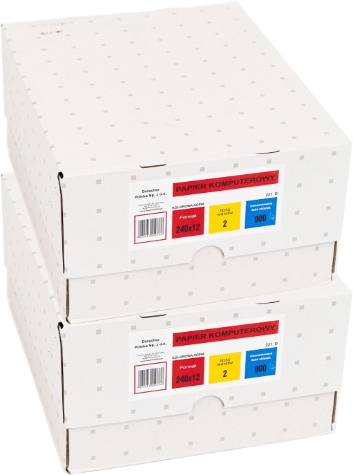 2x Papier samokopiujący do drukarki igłowej (składanka) Drescher Polska Sp. z o.o., 240mmx12", 1+1 bez nadruku