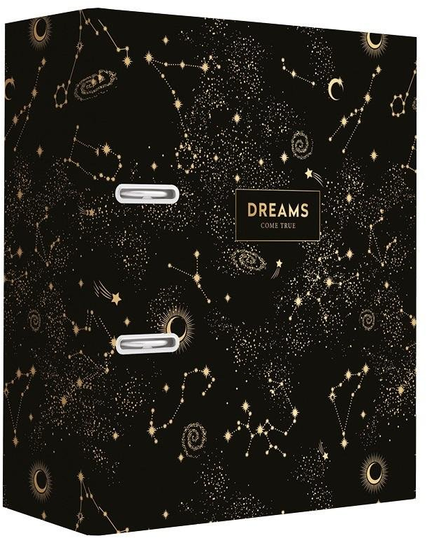 Segregator A4 Interdruk Metallic Dreams, szerokość grzbietu 75mm, czarny