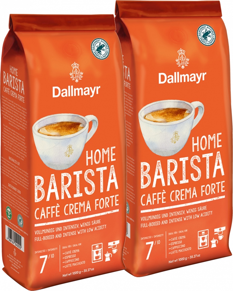 2x Kawa ziarnista Dallmayr Home Barista Crema Forte, 1kg