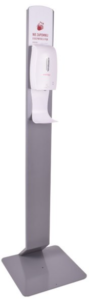 Dozownik do płynu dezynfekcyjnego do rąk Kastell Denver, ze stojakiem, 165x35x35cm
