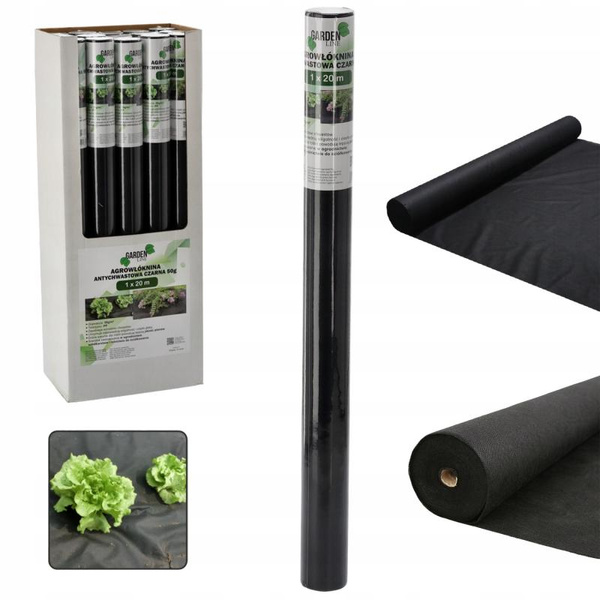 Agrowłóknina 1x20 m czarna 50g