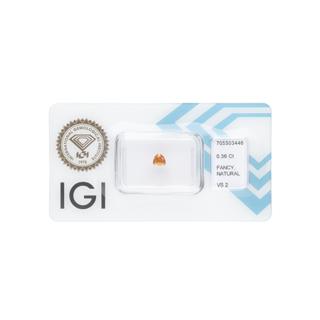 Diament naturalny 0,36 CT / Natural Fancy Intense Yellow Orange / Pear Modified Brilliant / VS2 / G - wysyłka 24 h! - Mennica Skarbowa