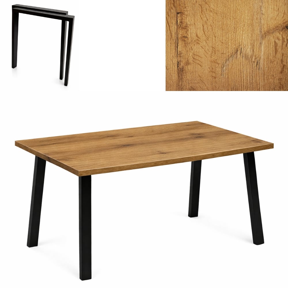 Stół industrialny loftowy bankietowy 120x80x3,6cm dąb lancelot