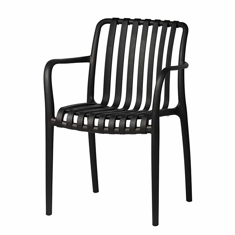 Krzesło ogrodowe ażurowe Aura - czarne