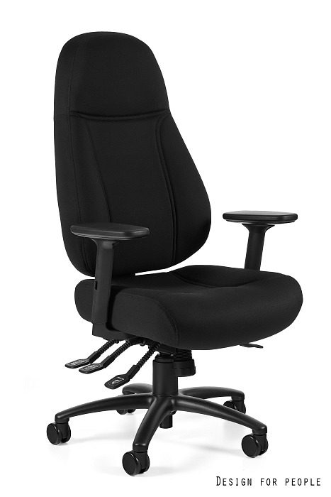 Fotel biurowy SAGA 639 24/7, ergonomiczny, obrotowy, regulowane podłokietniki, tkanina, czarny