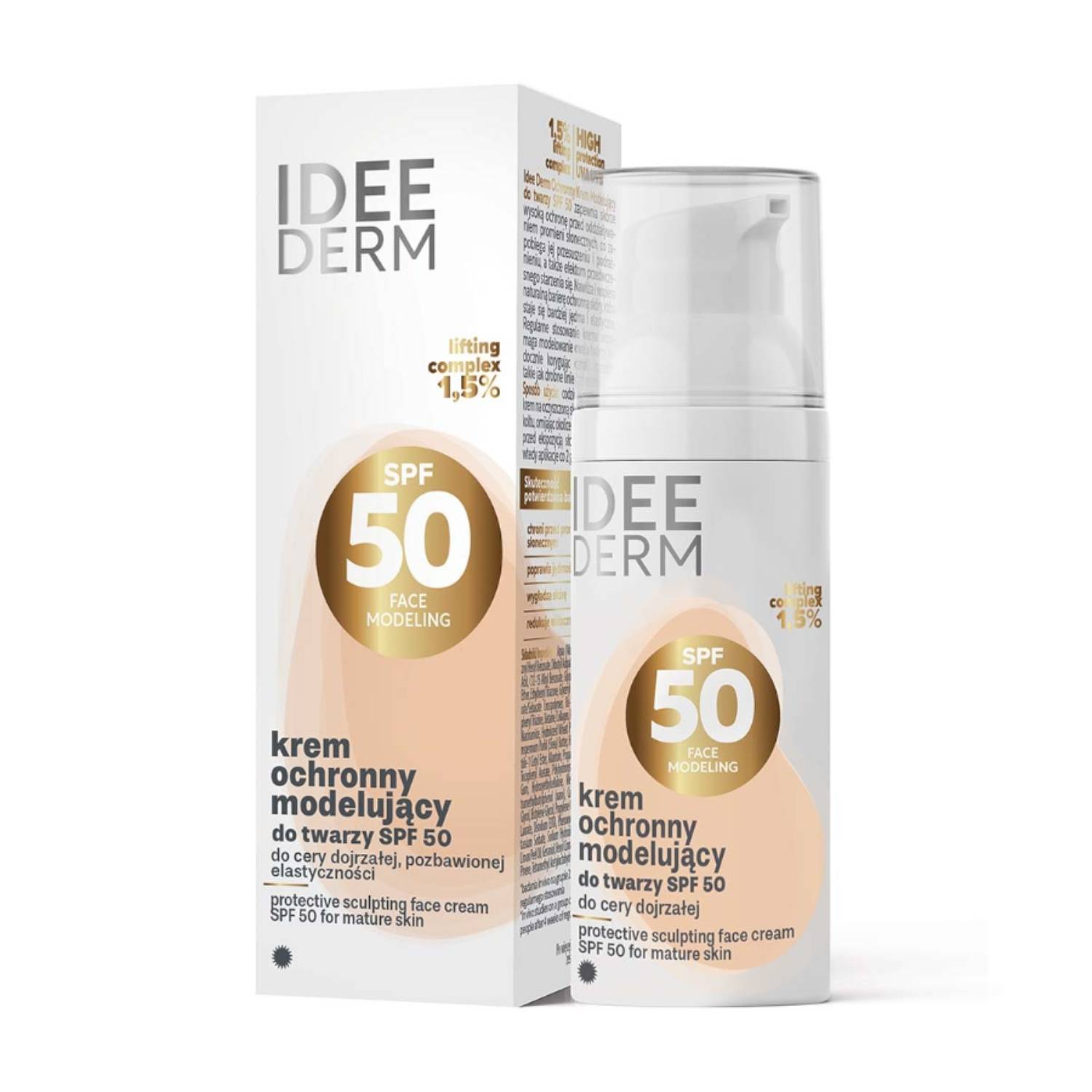 Idee derm - ochronny krem modelujący do twarzy spf, 50 ml