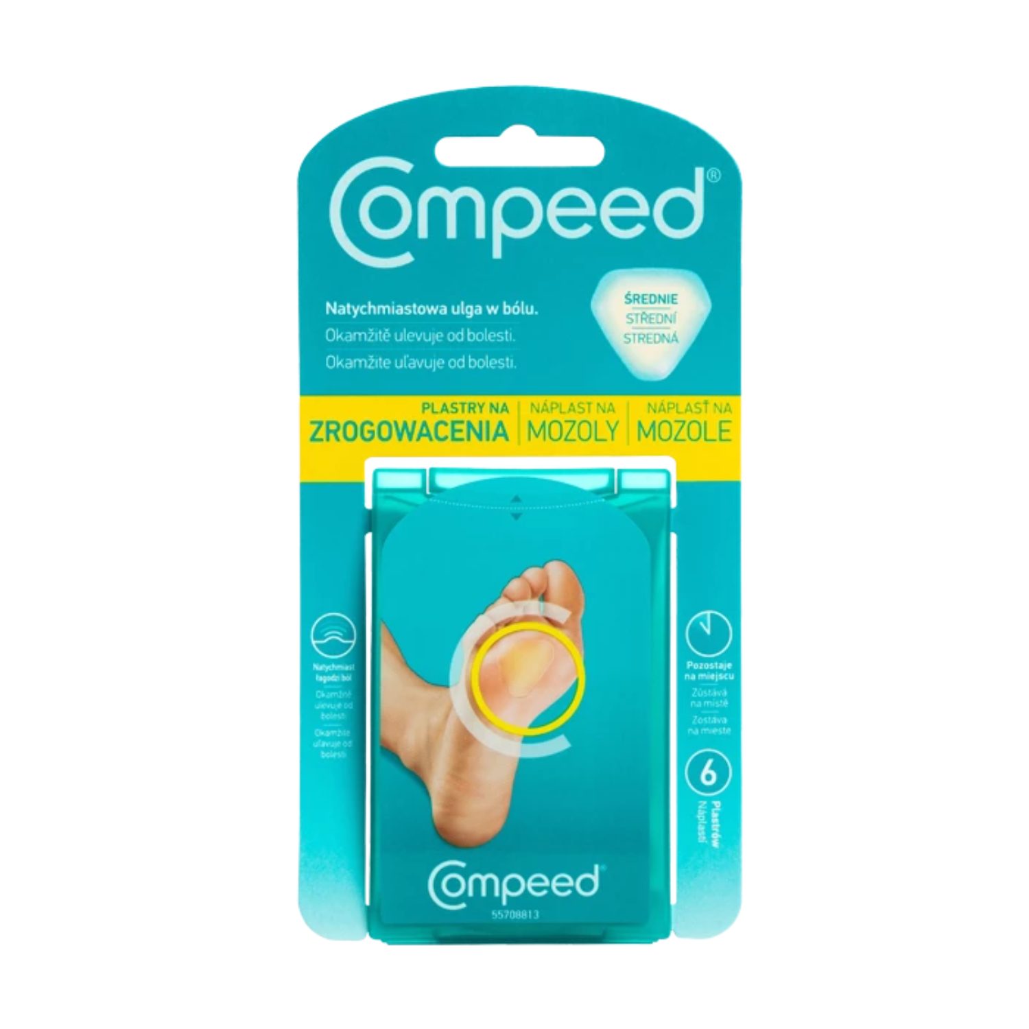 Compeed - plastry na zrogowacenia, średnie, 6 sztuk