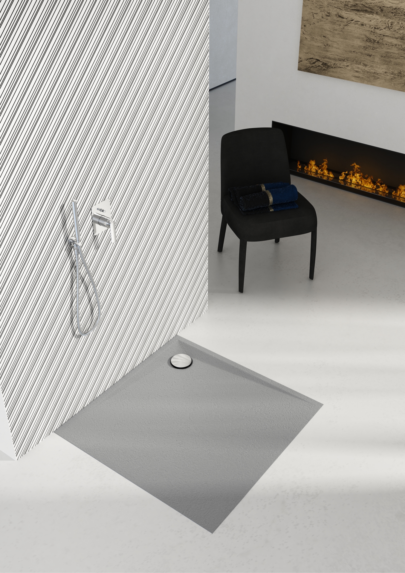 Schedline Libra Cement Stone brodzik kwadratowy 80x80 cm cement 3SP.L1K-8080/CT/ST