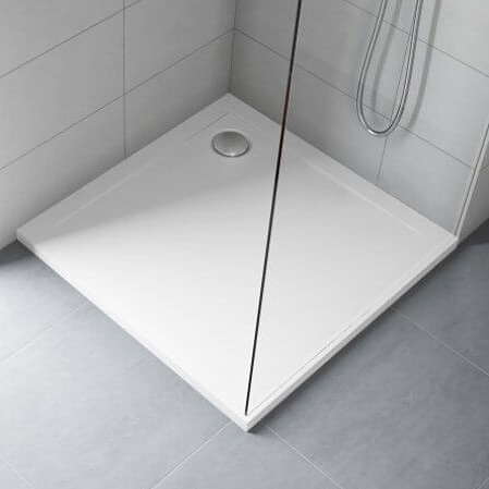 Polimat Geos brodzik 80x80 cm kwadratowy biały 00425