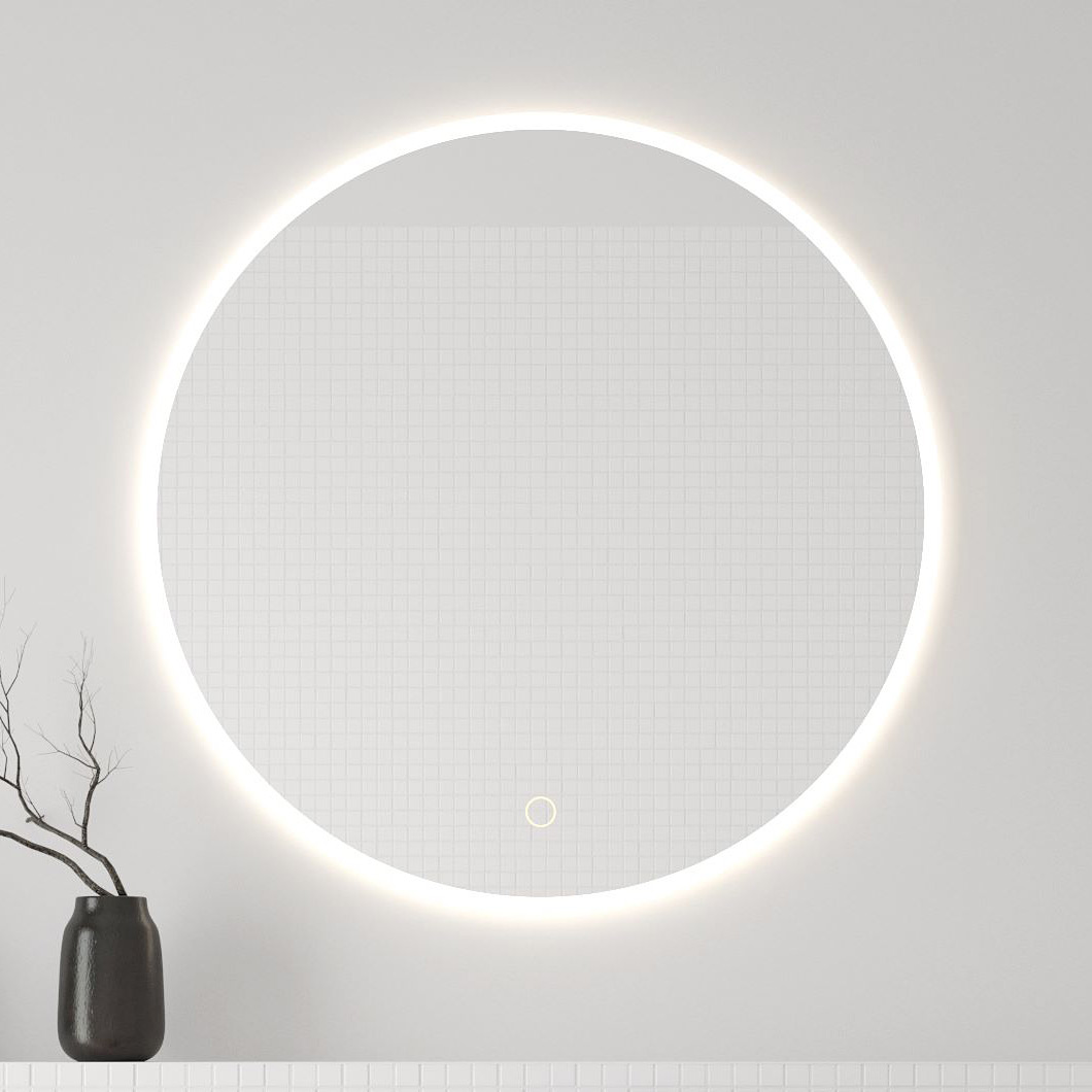 Oltens Nordlis lustro 60x60 cm okrągłe z oświetleniem z przodu z matą grzewczą 64100000 - Wysyłka w 24h